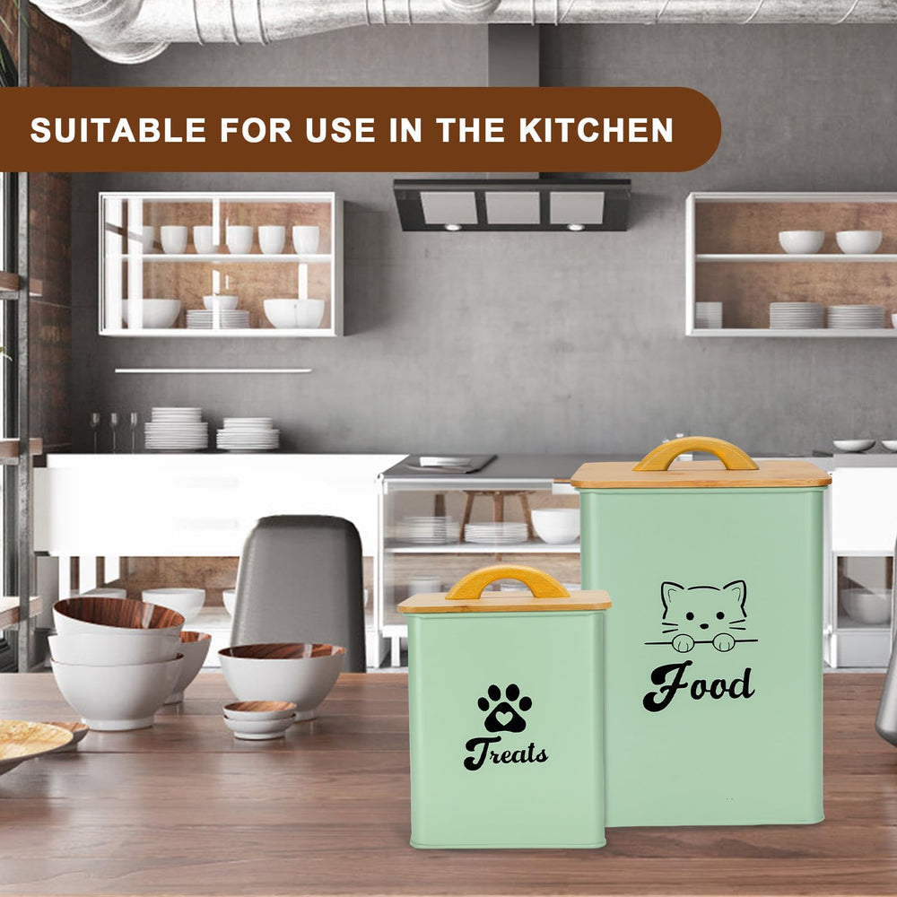 Dekosilave cat food storage with scoop included for easy serving and portioning