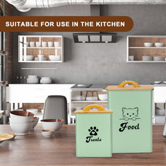 Dekosilave cat food storage with scoop included for easy serving and portioning