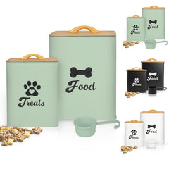 Dekosilave Saga Green dog treat containers on a kitchen counter for easy storage.