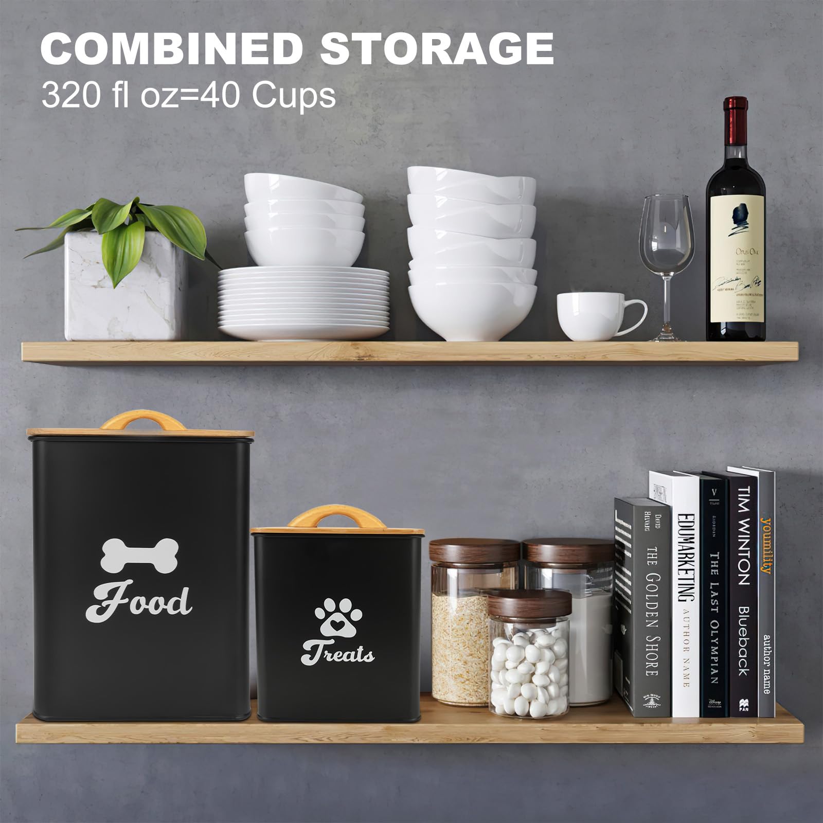 Dekosilave durable metal storage resists wear for everyday pet feeding.