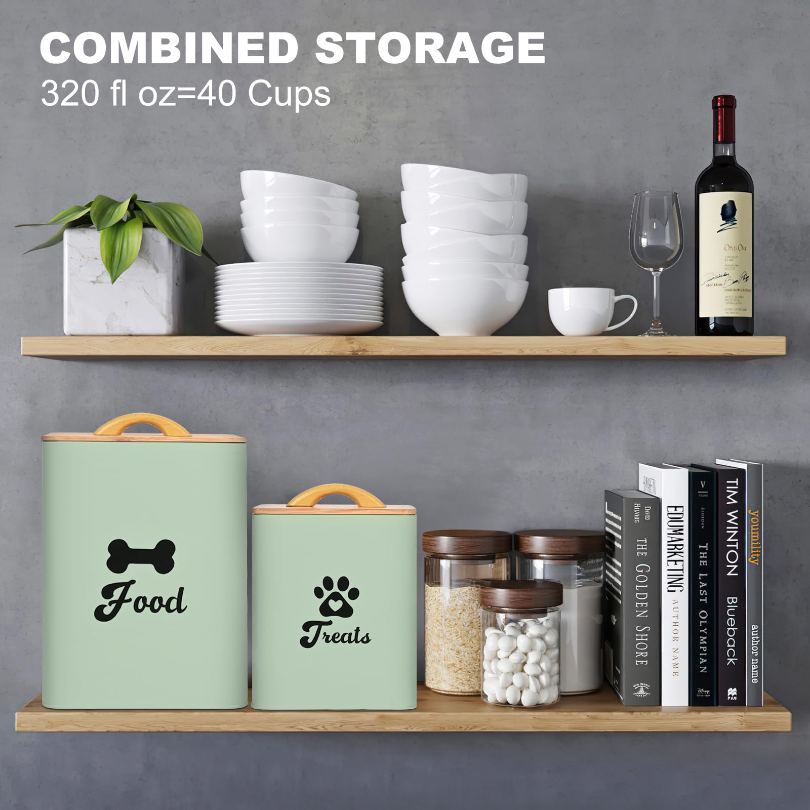 Dekosilave stackable jars simplify pantry organization and pet snack prep.