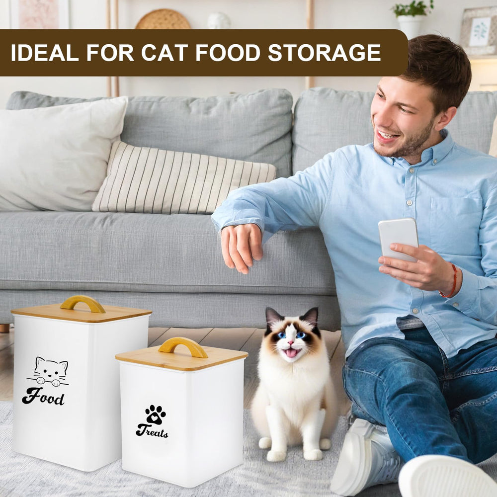 Dekosilave jars keep cat treats fresh and accessible on the counter.