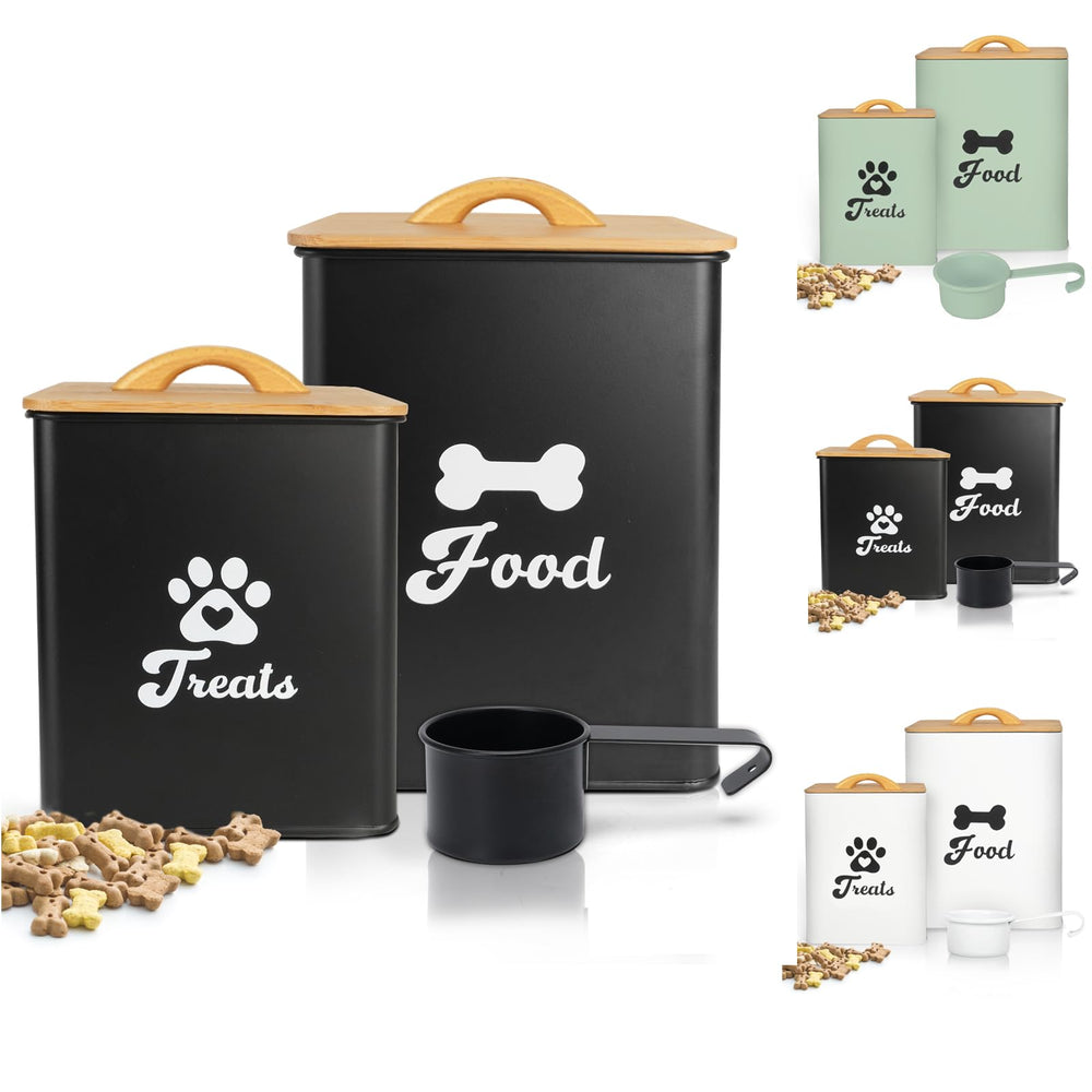 Dekosilave two-piece dog treat containers on a kitchen counter keep snacks organized.