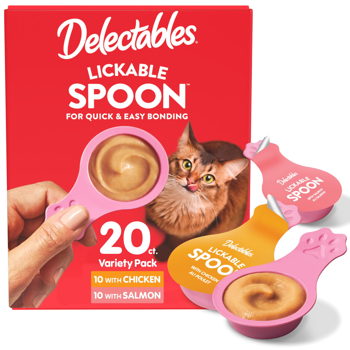 Delectables lickable spoon chicken puree for quick bonding and real chicken flavor