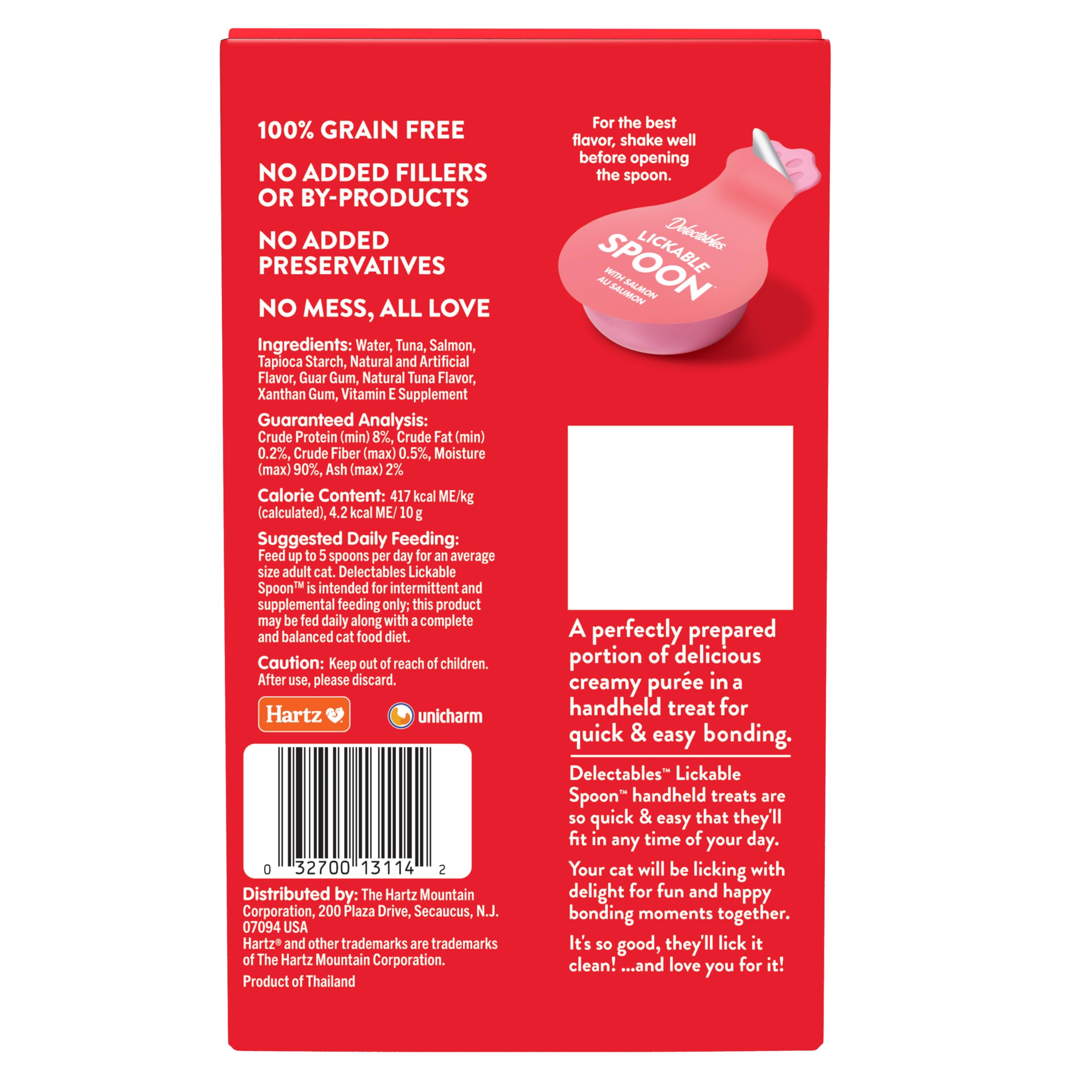 Delectables Lickable Spoon real salmon quality conveys premium flavor for felines.