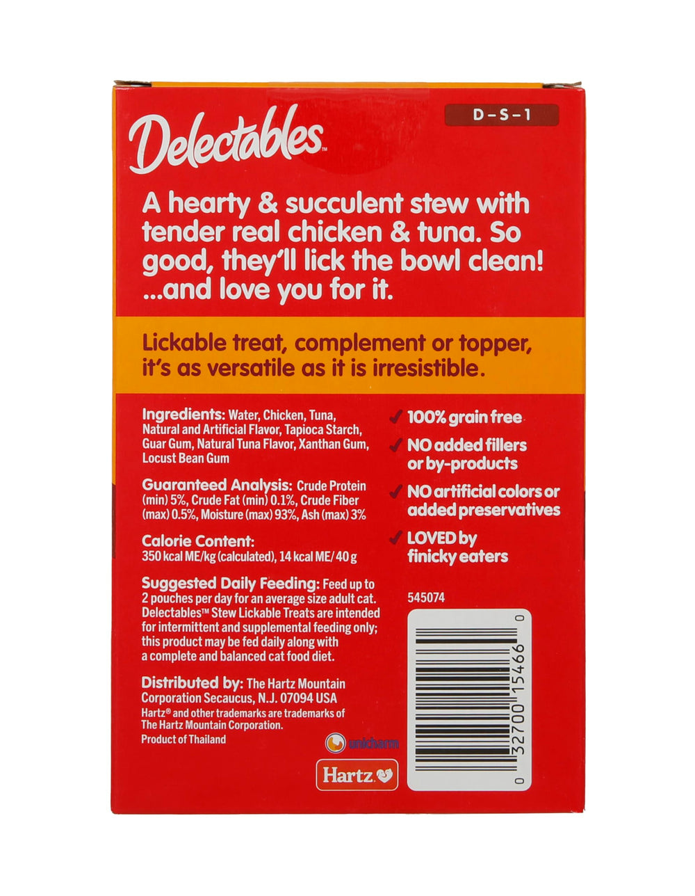 Delectables 1.4oz pouch packaging and 30-count size