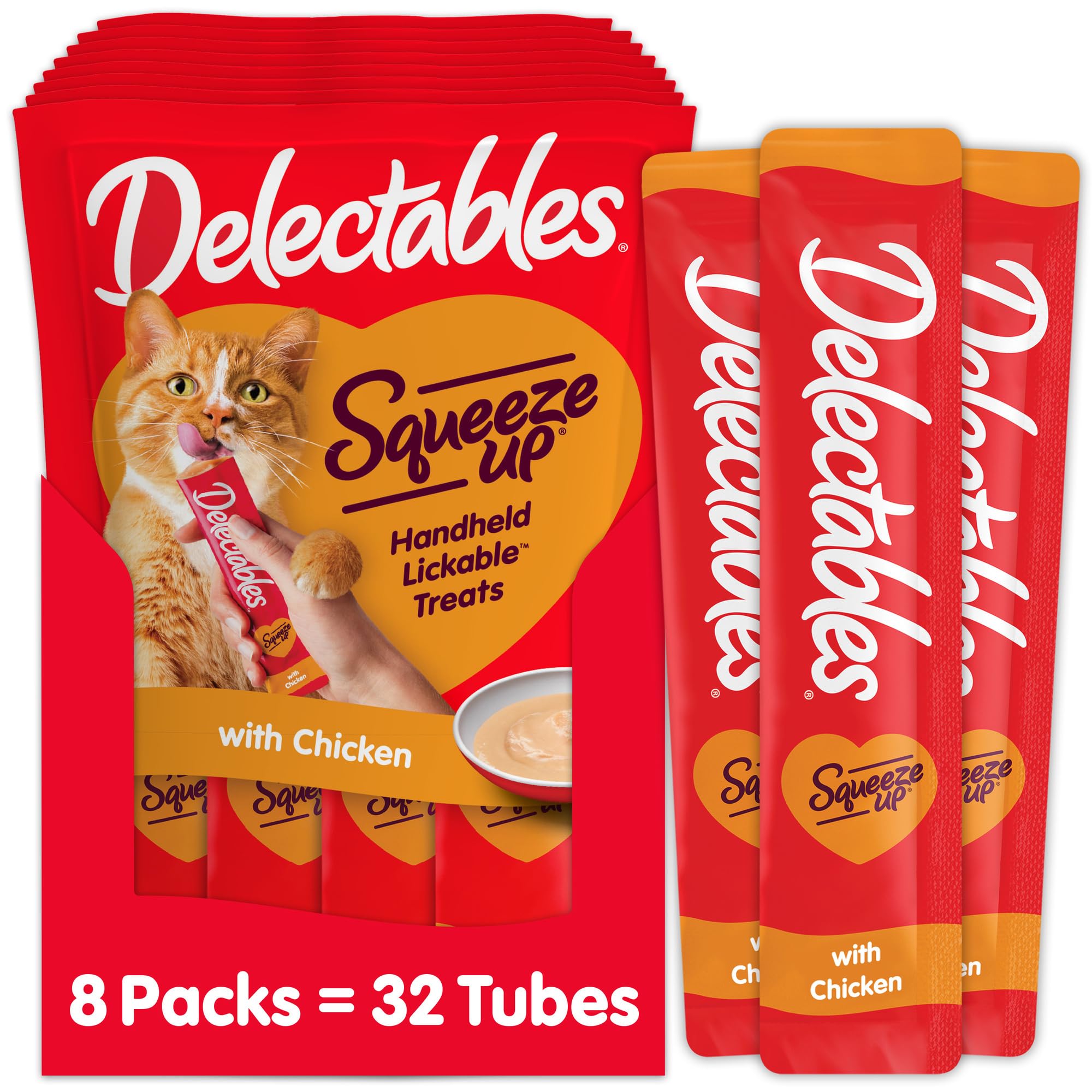 Delectables Squeeze Up chicken tube pack for convenient cat treats