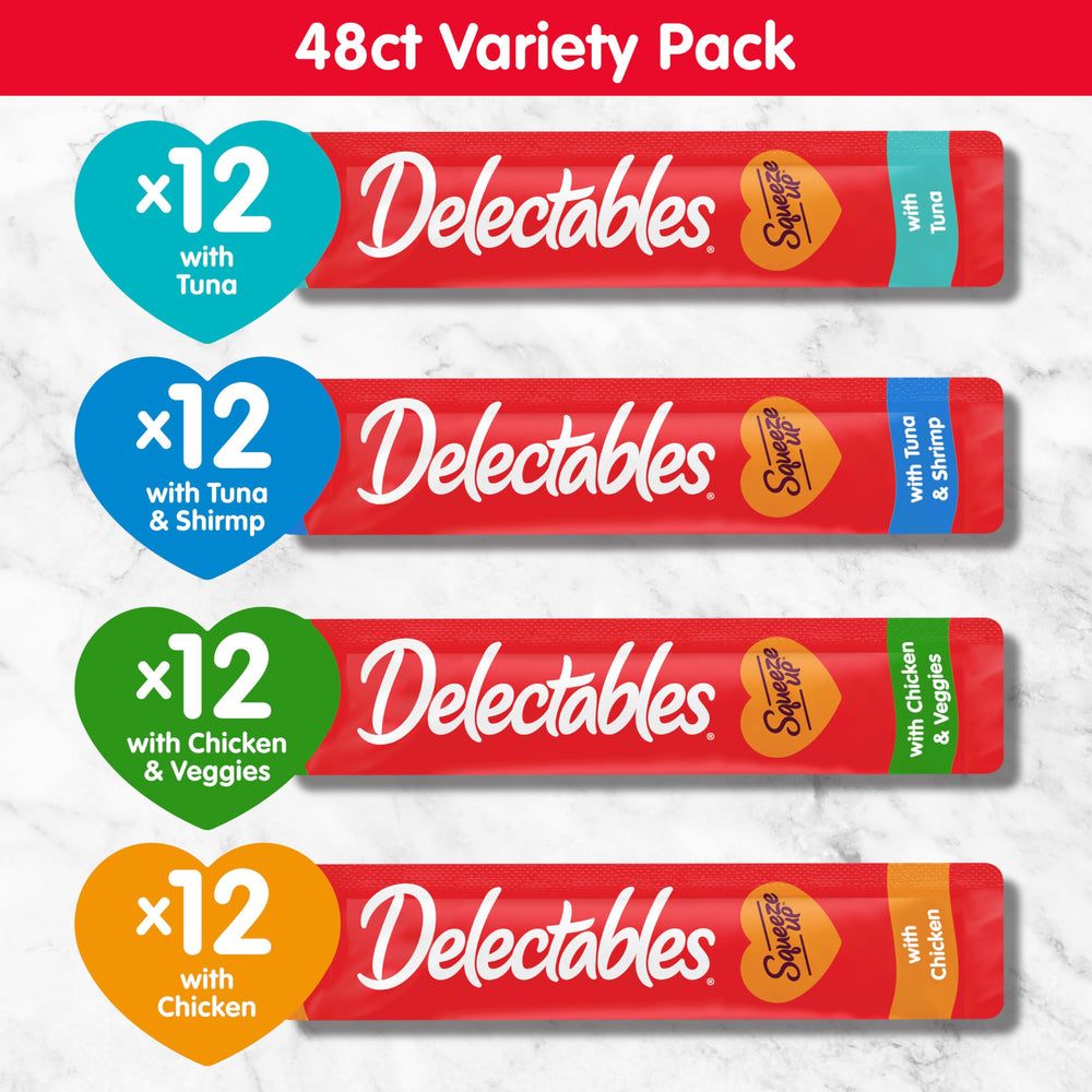 Delectables Squeeze Up chicken-tuna-shrimp mix with high-quality proteins