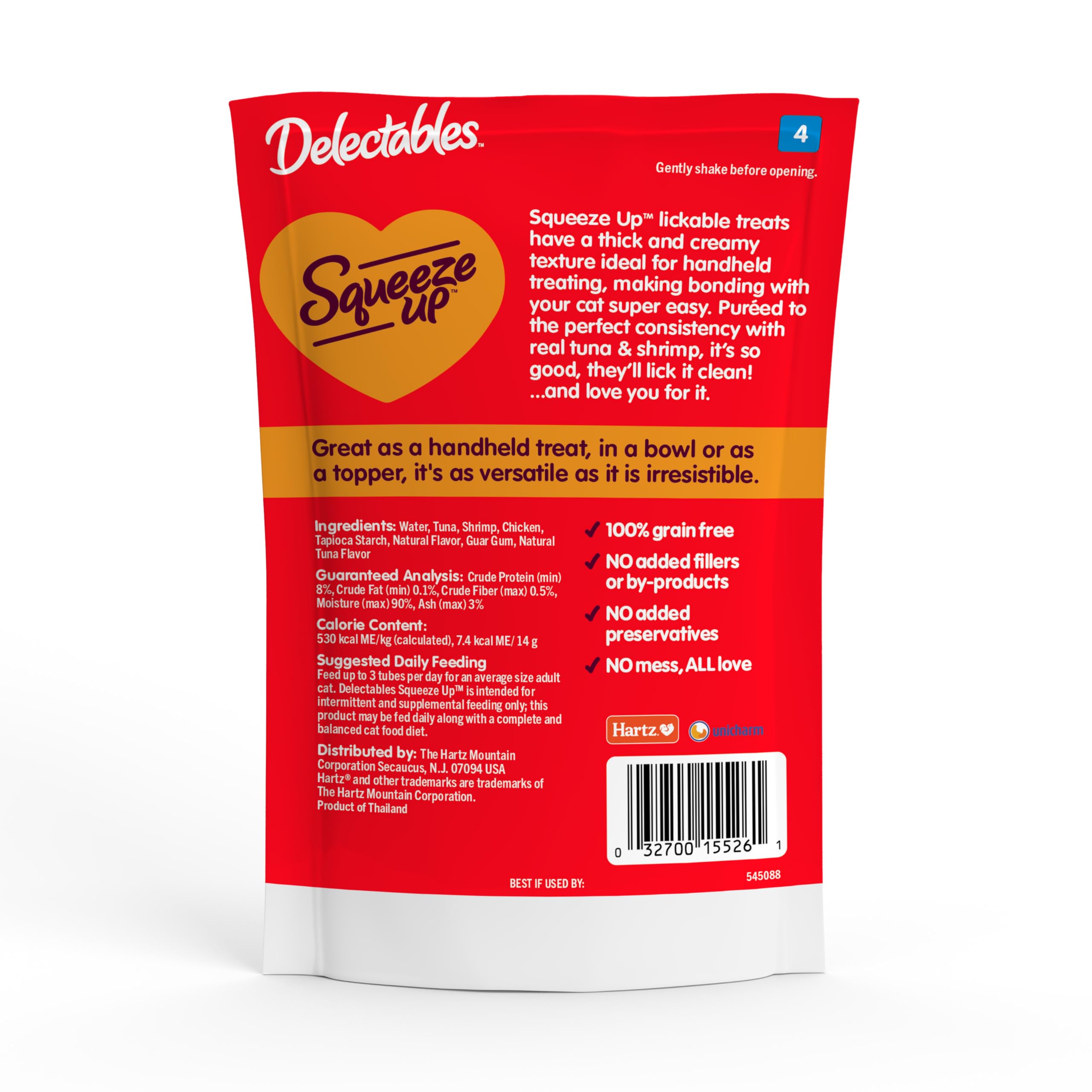 Delectables Squeeze Up grain-free, no fillers or by-products.
