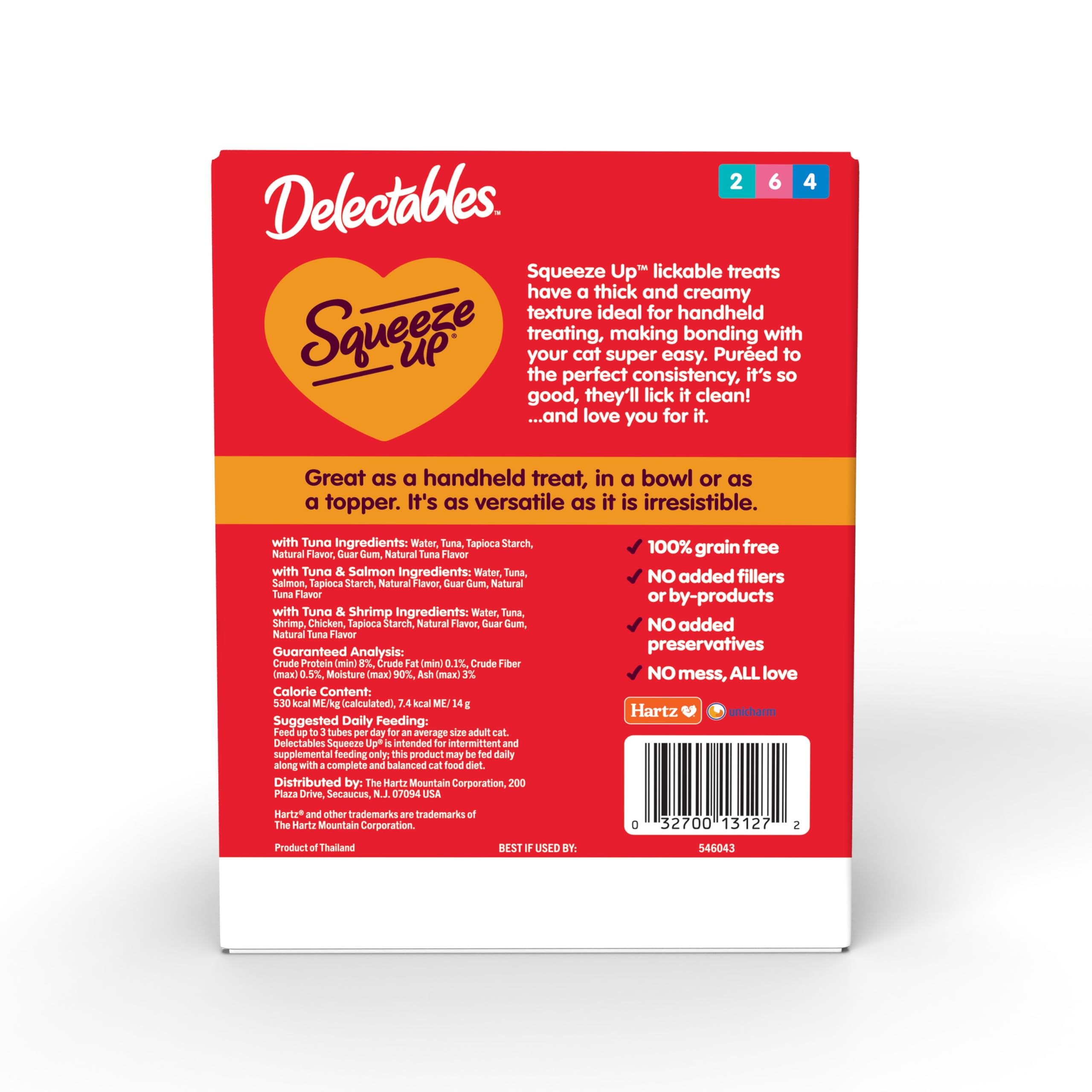 Hydration-focused Delectables Squeeze Up formula supports moisture intake.