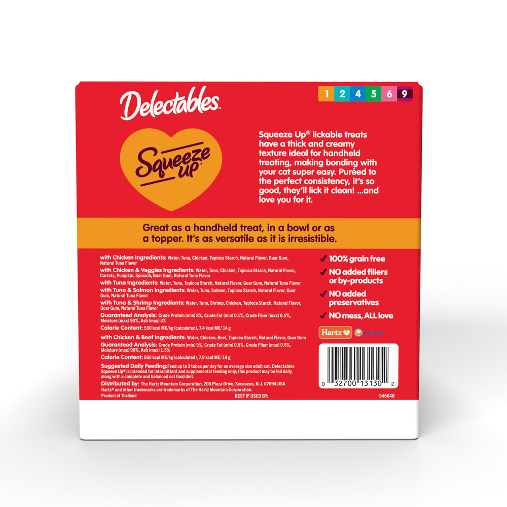 Delectables Squeeze Up life-stage options suit kittens, adults, and seniors.