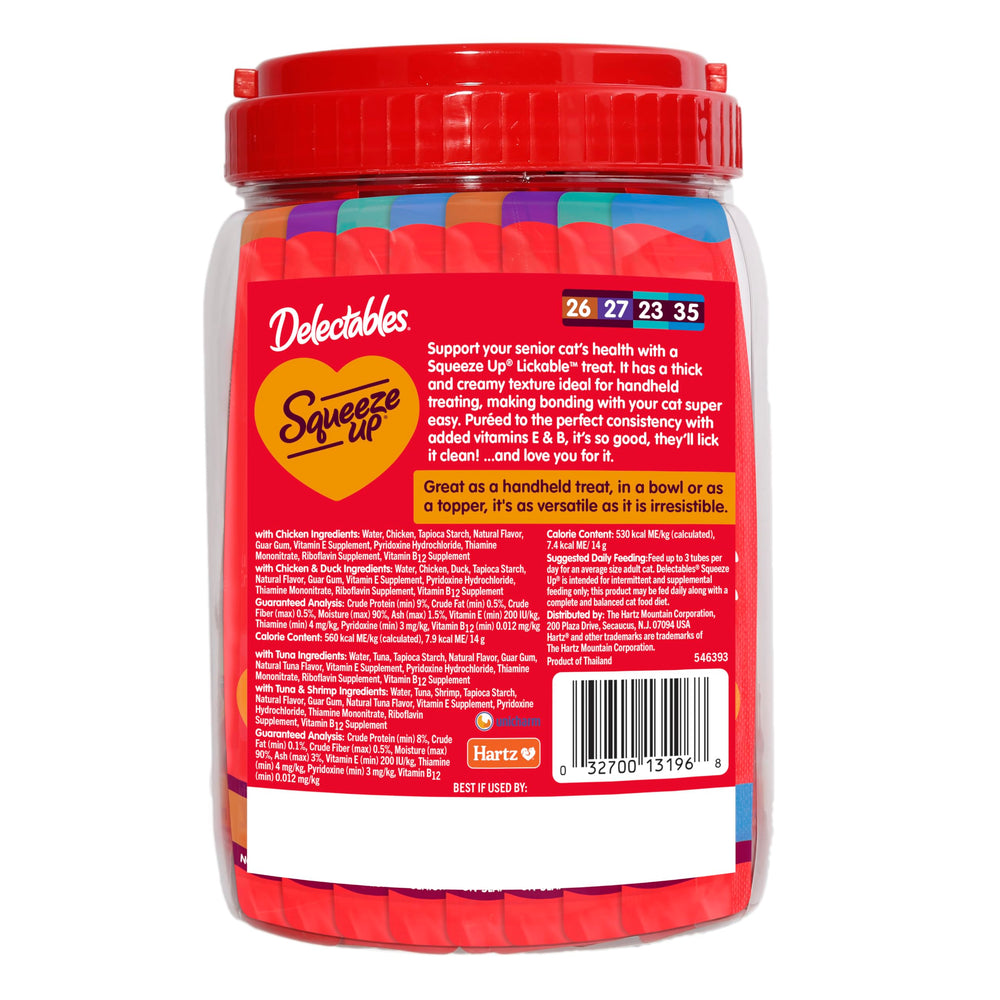 No fillers, by-products, or preservatives in the Delectables Squeeze Up formula.