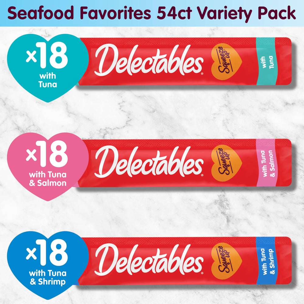 Packaging for Delectables Squeeze Up shows no preservatives or by-products.