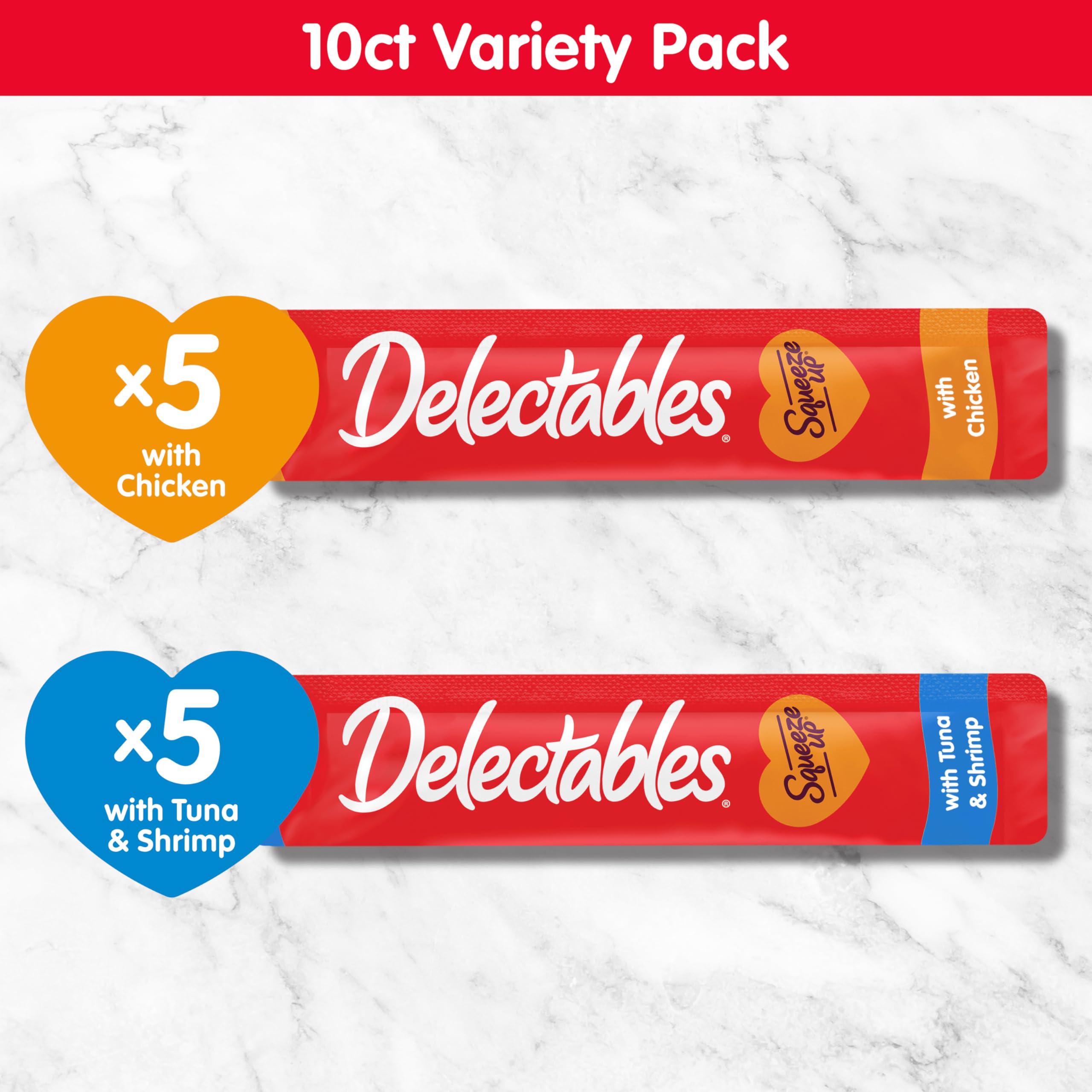 Delectables Squeeze Up grain-free formula supports simple snacks.