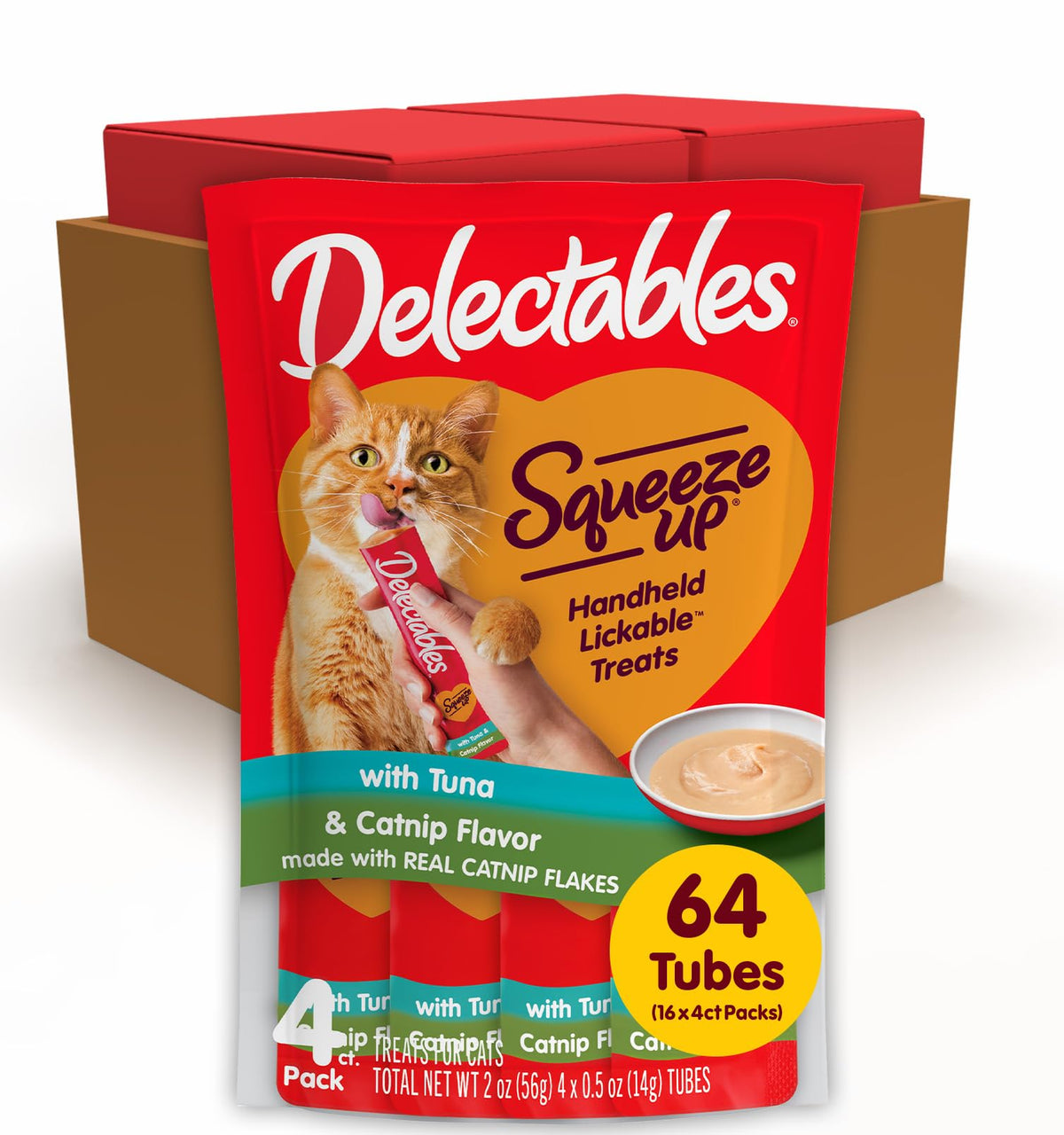 Delectables Squeeze Up tuna catnip puree tube for a handheld, mess-free bonding treat