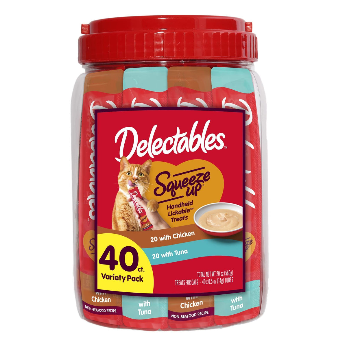 Delectables Squeeze Up tubes for convenient daily bonding rewards.