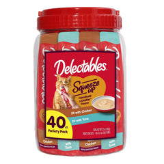 Delectables Squeeze Up tubes for convenient daily bonding rewards.