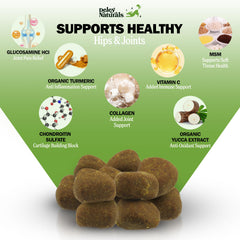 Deley Naturals chicken-flavor chews close-up highlighting tasty joint support