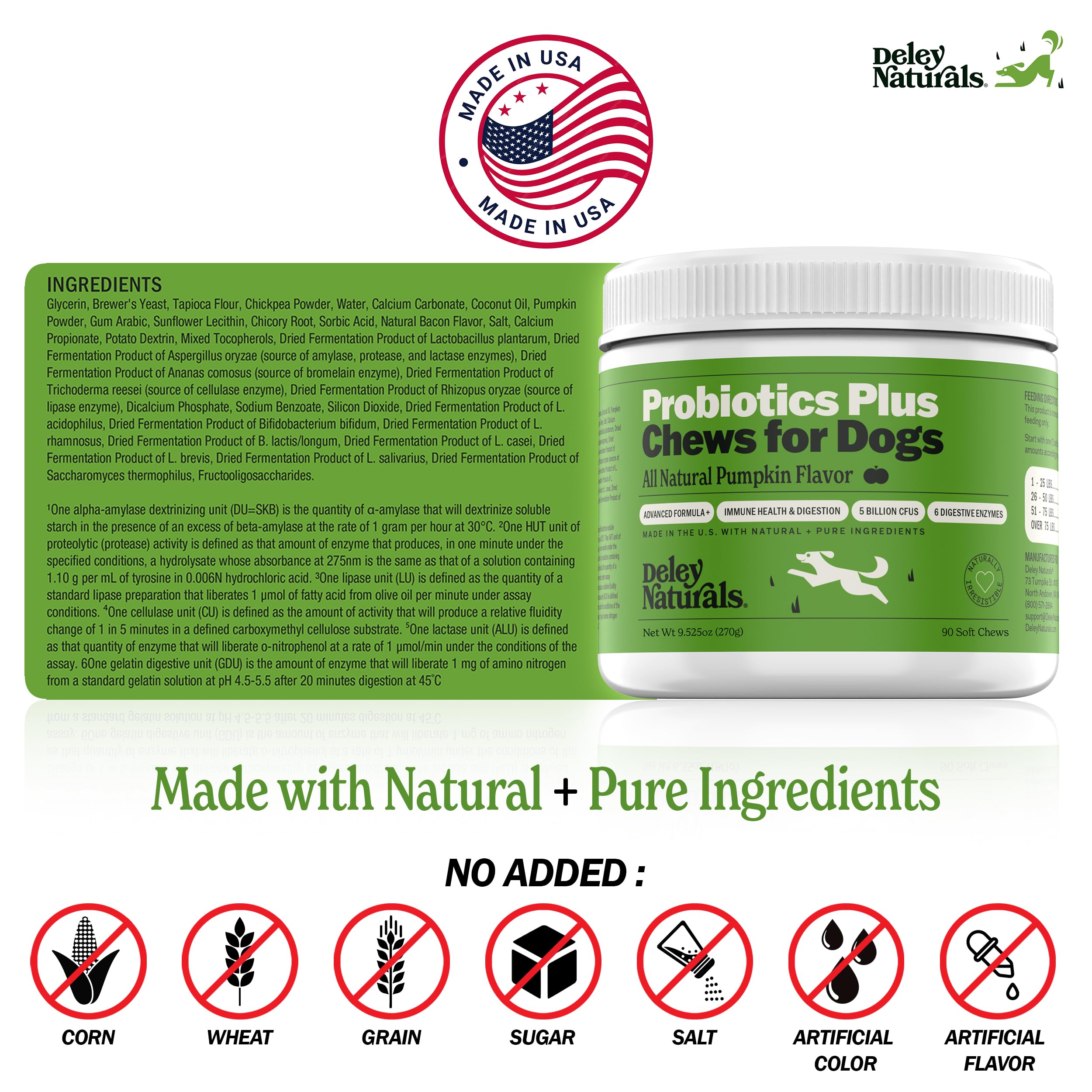 Deley Naturals Probiotics Plus supports ear comfort for sensitive breeds