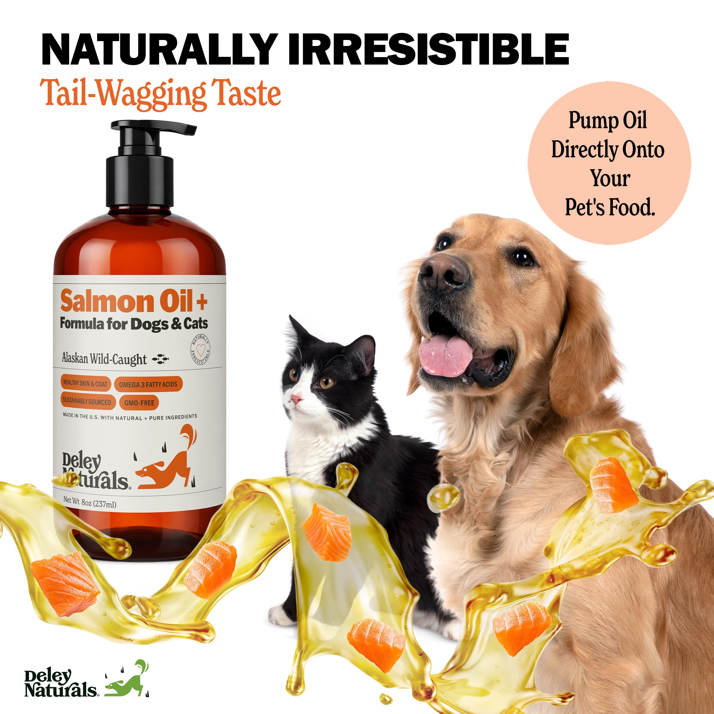 Meal topper idea: Deley Naturals salmon oil provides easy omega-3 boost