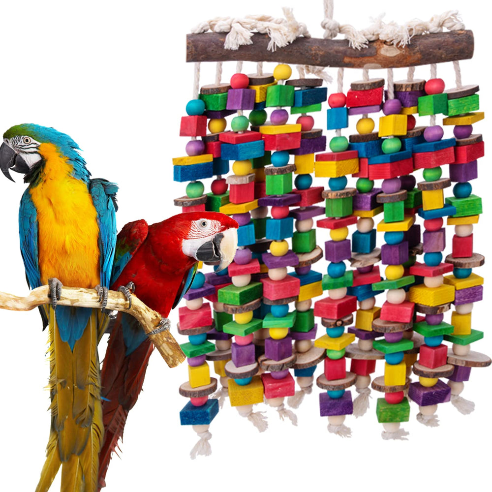 Deloky multicolor layers encourage climbing, exploration, and enrichment for parrots.
