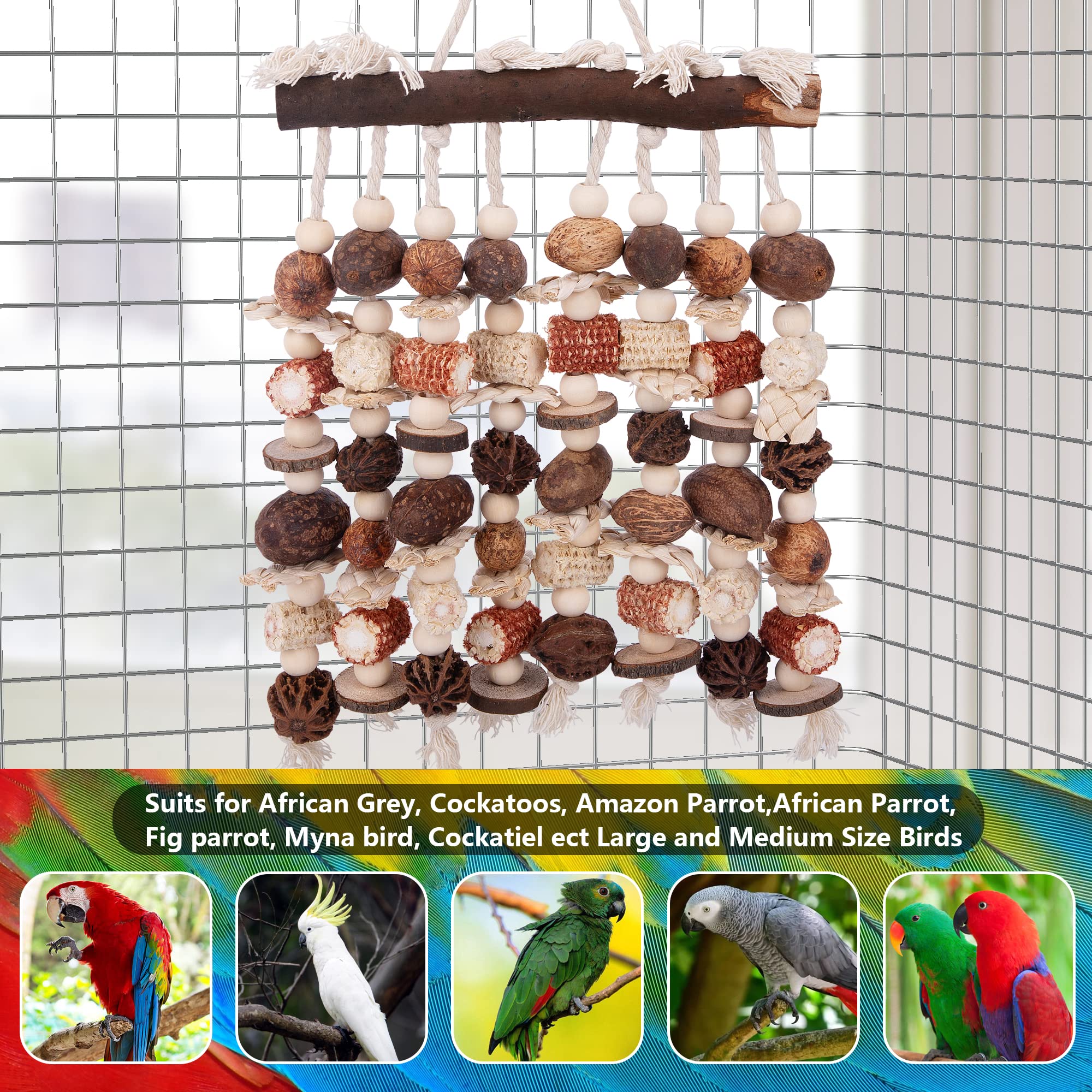 Deloky large parrot toy 18x11 inch ideal for African Grey and macaws.