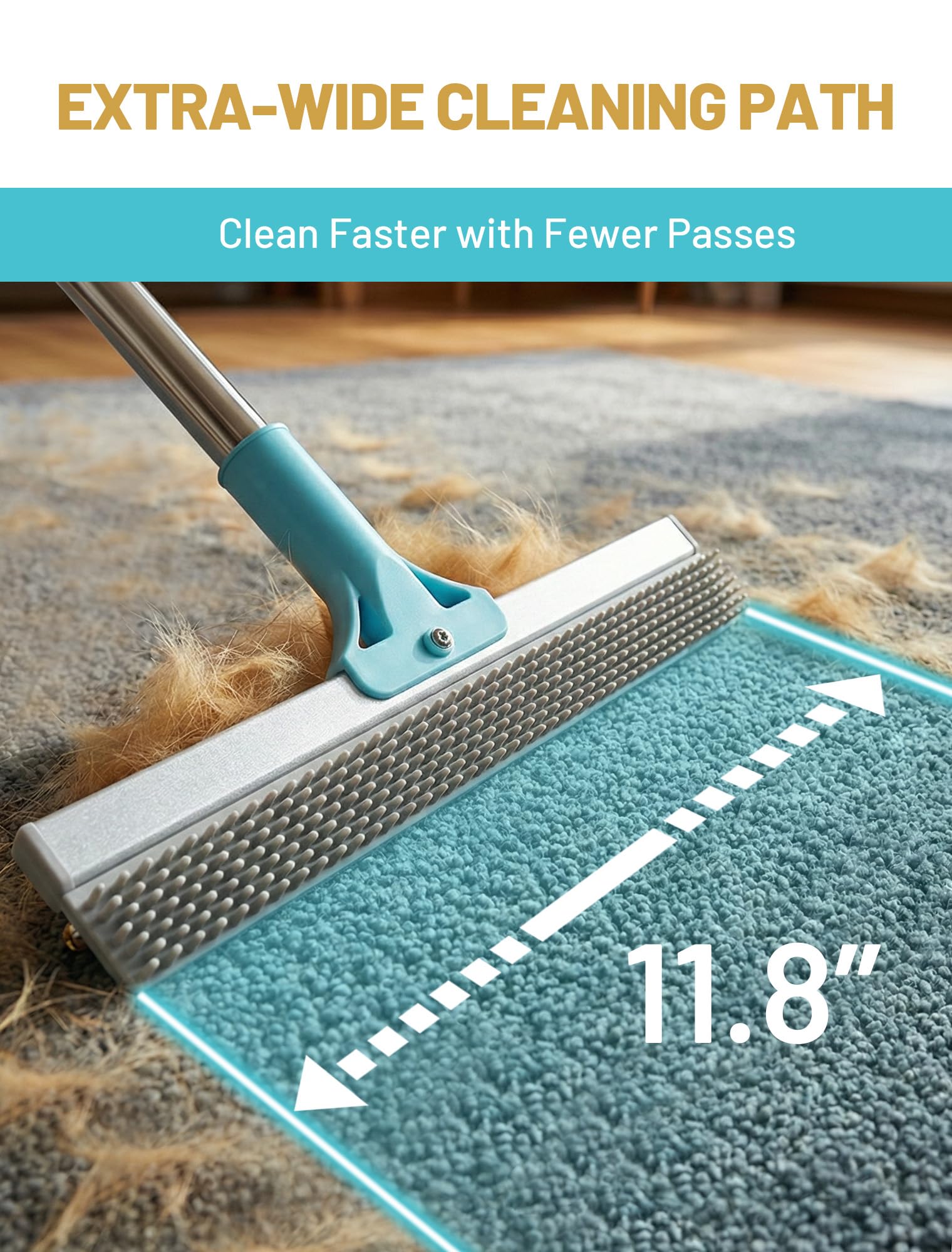 DELOMO extended silicone for shag rugs and thick fibers