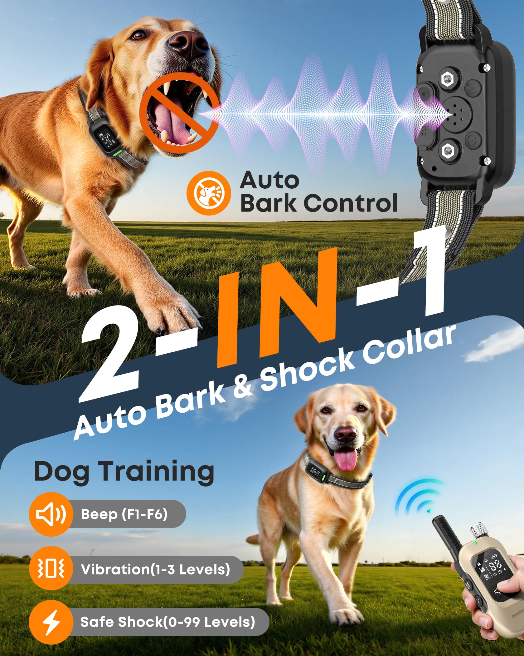 Delupet AI bark detection system prevents false triggers during training.