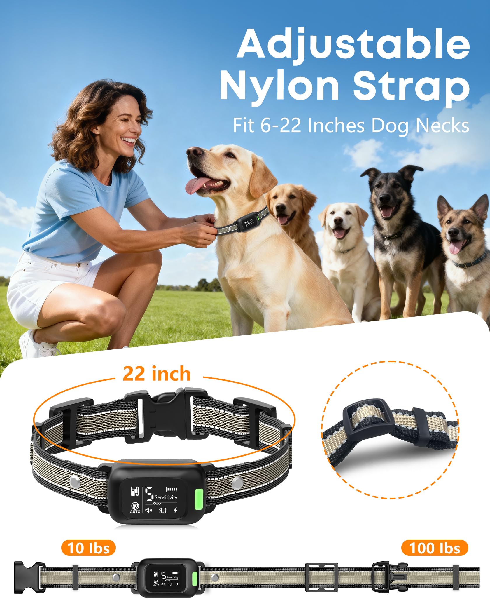 Delupet IPX8 waterproof collar for rain mud and swims.