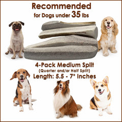 Deluxe Naturals Elk Antler Chews split design reveals marrow for easy chewing.