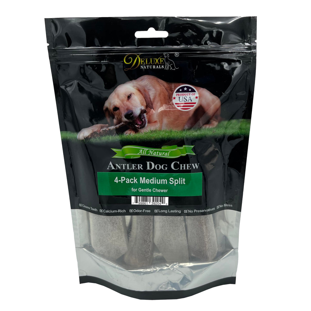 Deluxe Naturals Elk Antler Chews USA shed elk origin, safe split for small dogs.