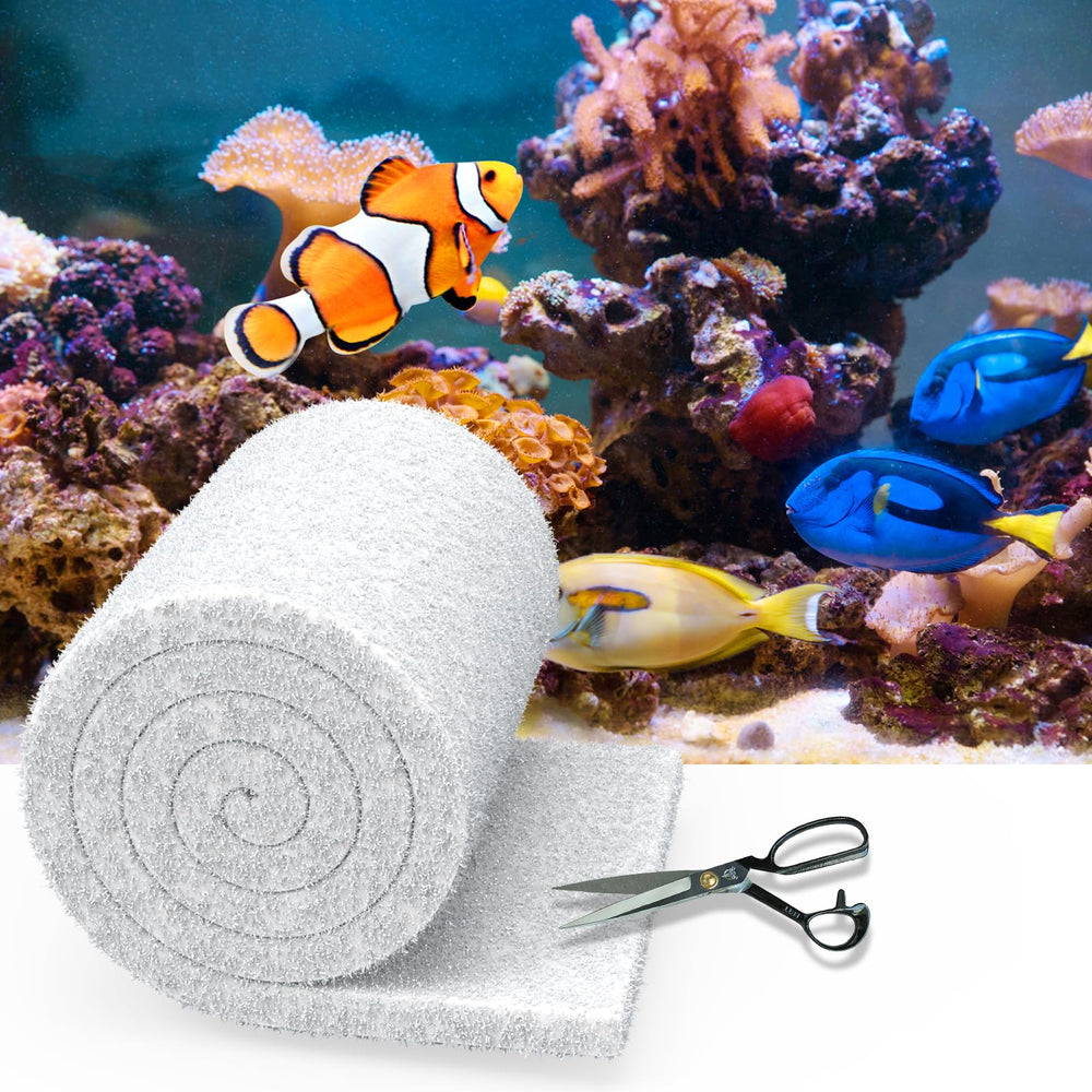 Demiwise aquarium filter floss 12x72 inches top view showing dual-density filtration.