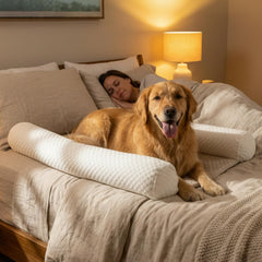 DenMate all-cotton side bolsters give a gentle headrest for pets.