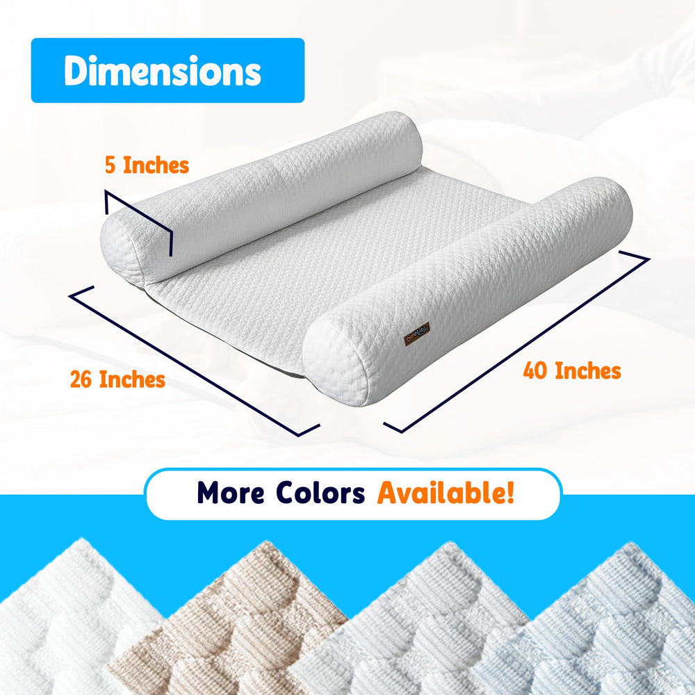 DenMate grey pet mattress fits medium to large dogs on beds.