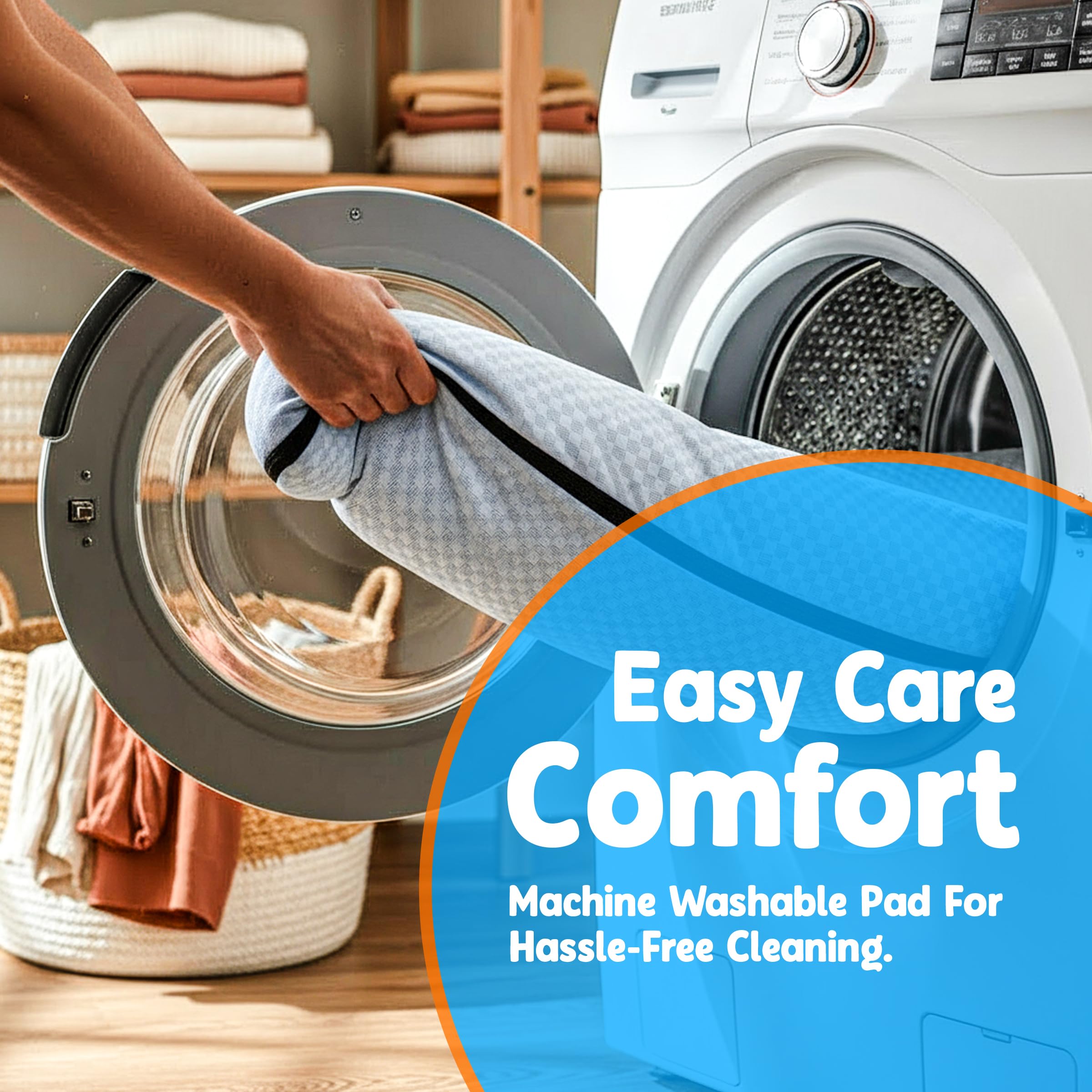 DenMate machine-washable cover enables quick cleaning after adventures.