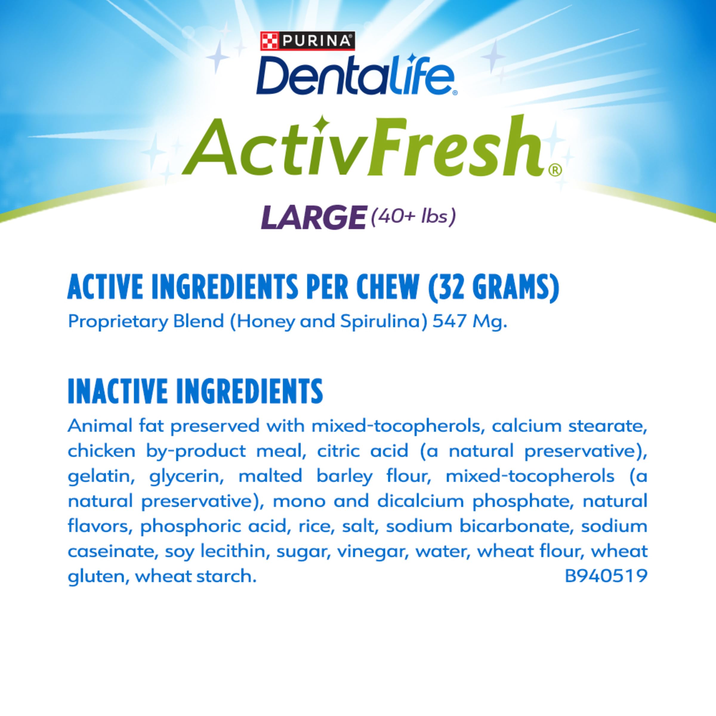 Dentalife ActivFresh chicken flavor chews appealing to dogs during daily routines.