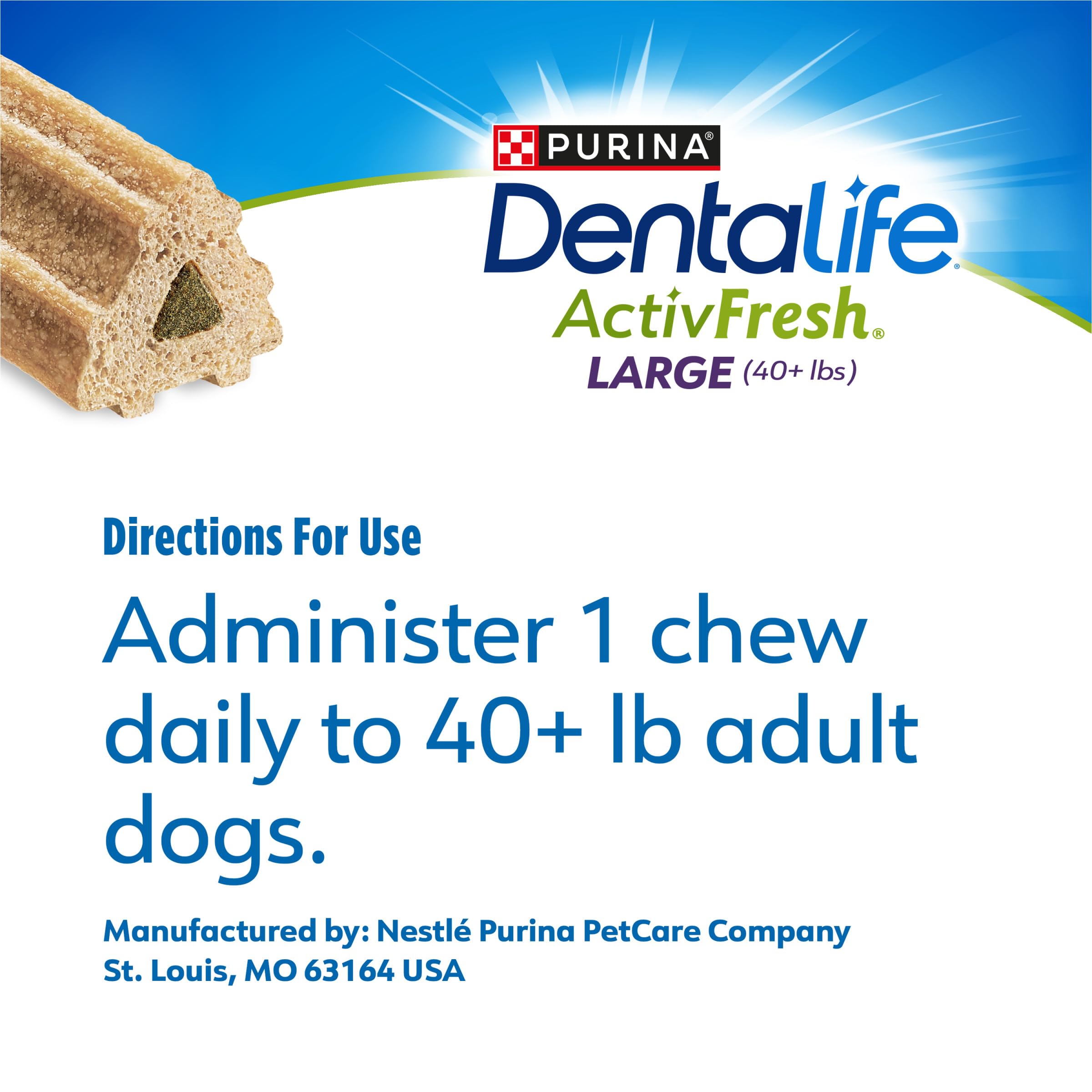 Dentalife ActivFresh two-pack system supports large-dog dental care routines.
