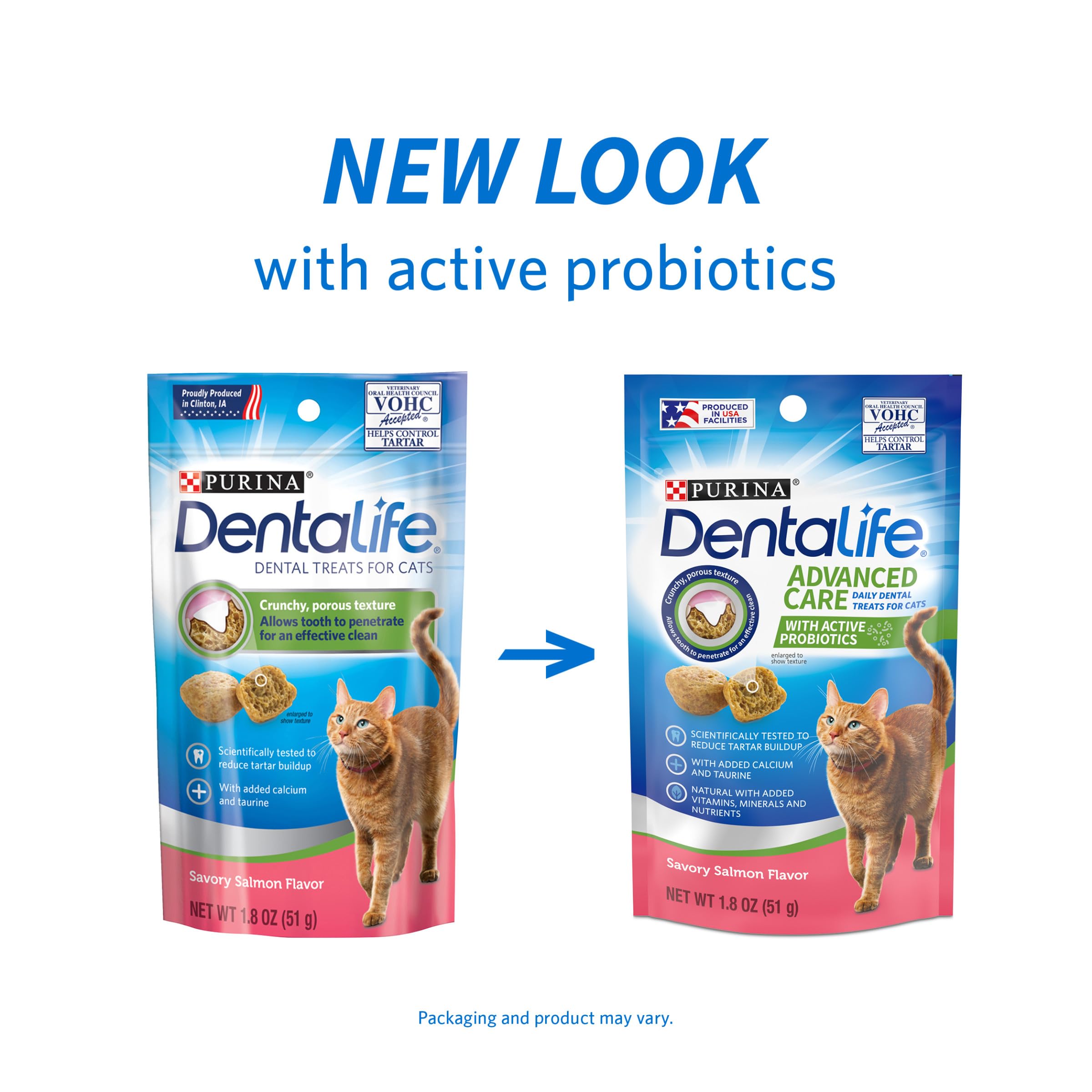 Dentalife porous-texture treats help clean teeth while your cat chews
