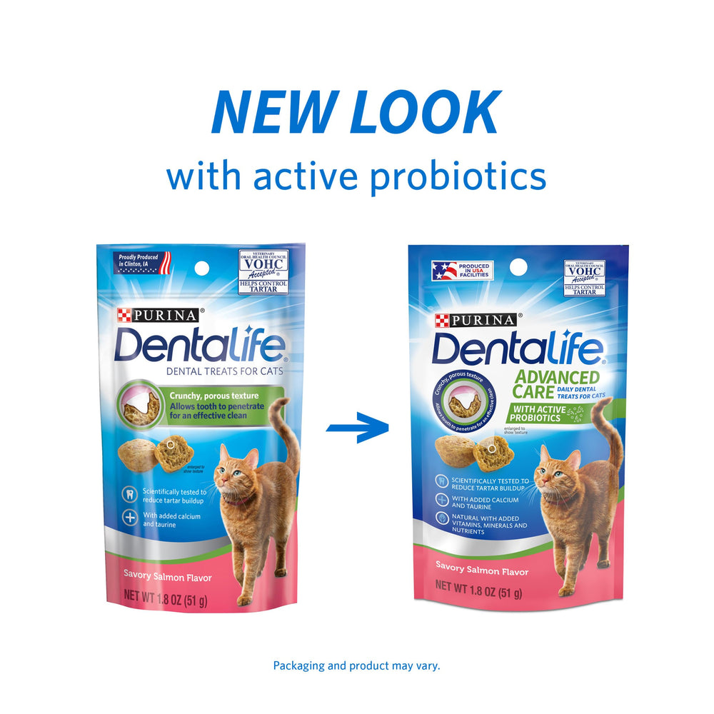 Dentalife porous-texture treats help clean teeth while your cat chews