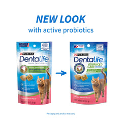 Dentalife porous-texture treats help clean teeth while your cat chews
