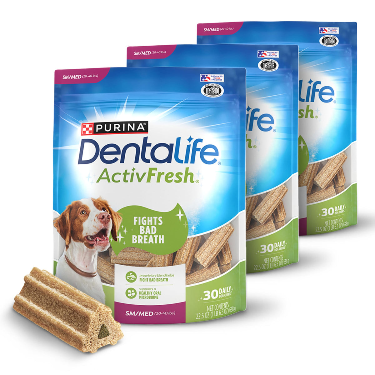 DentaLife ActivFresh outer pack with resealable pouch supports on-the-go breath freshness.