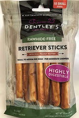Dently Retriever Sticks close-up, real peanut butter aroma improves dog enjoyment.