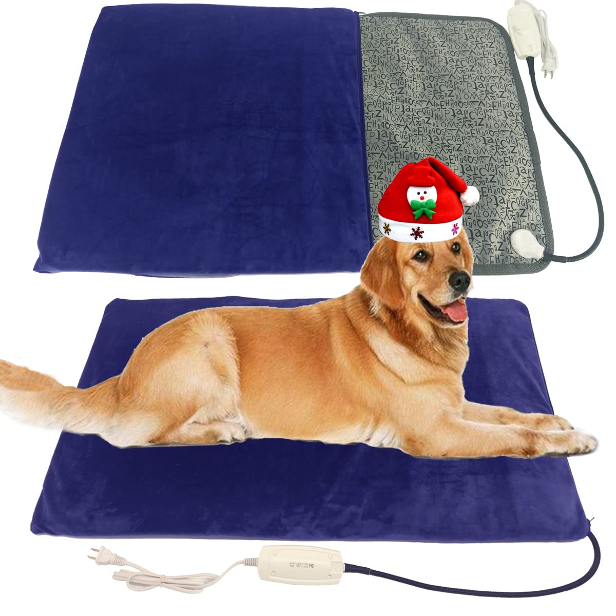 DEOMAN heated pet pad 34x21 inches ideal for large dogs and cats