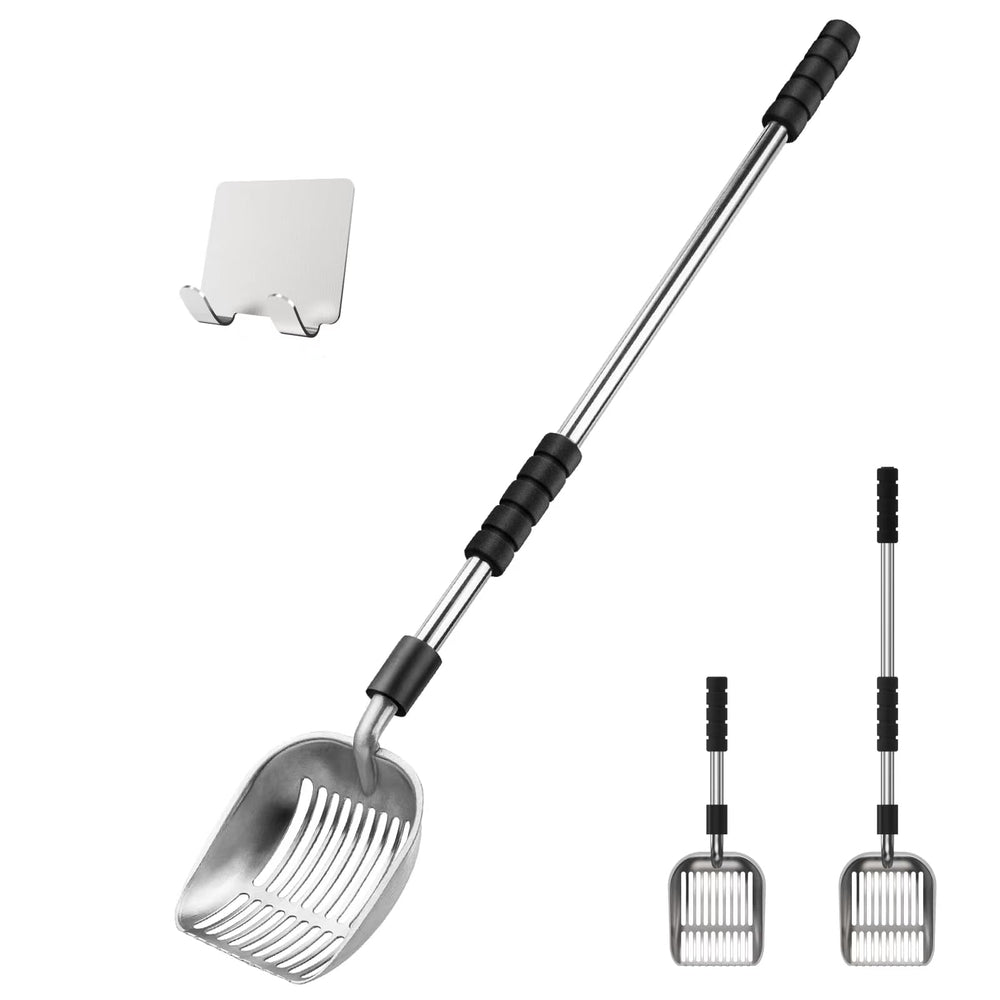 Depets cat litter scoop with deep shovel for quick clump removal.