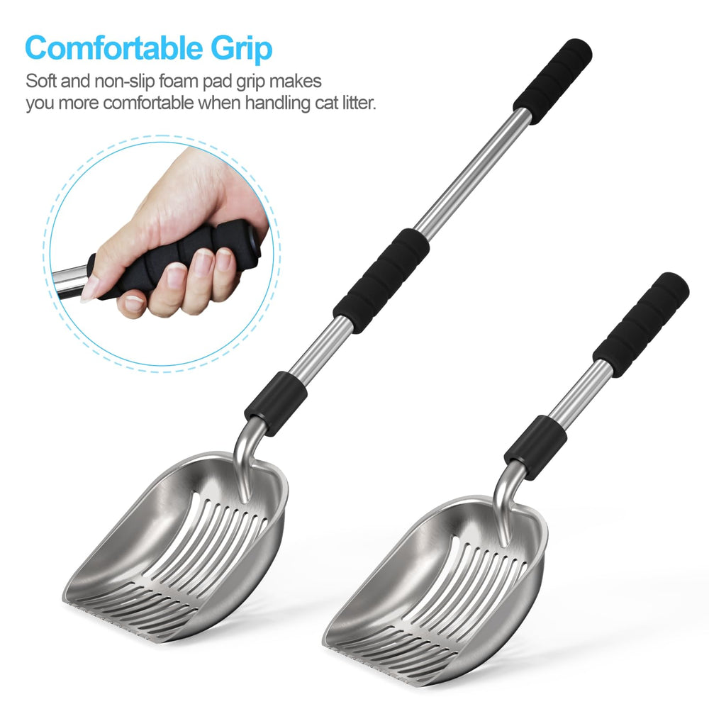 Depets cat litter scoop soft foam grip for comfortable scooping.