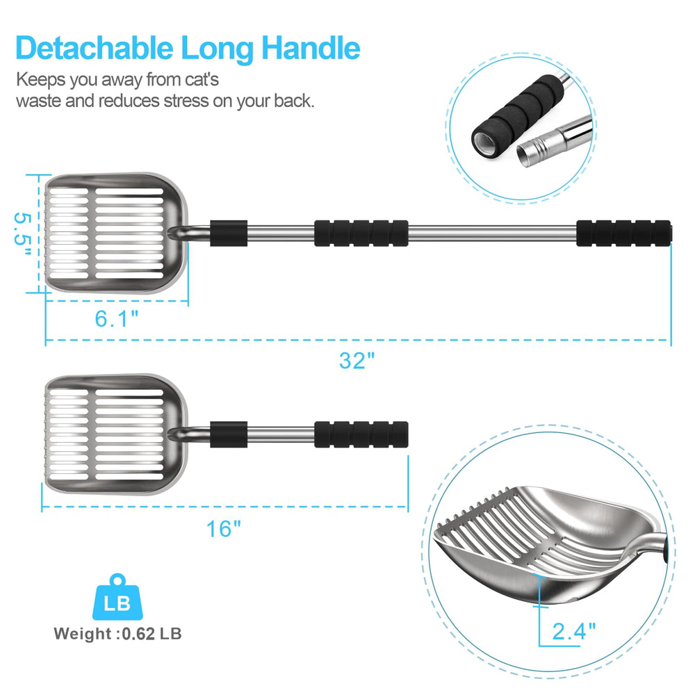 Depets cat litter scoop stainless steel handle for durable use.