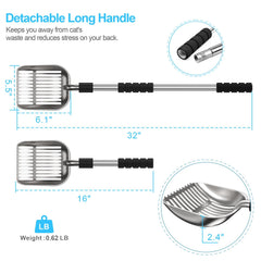 Depets cat litter scoop stainless steel handle for durable use.