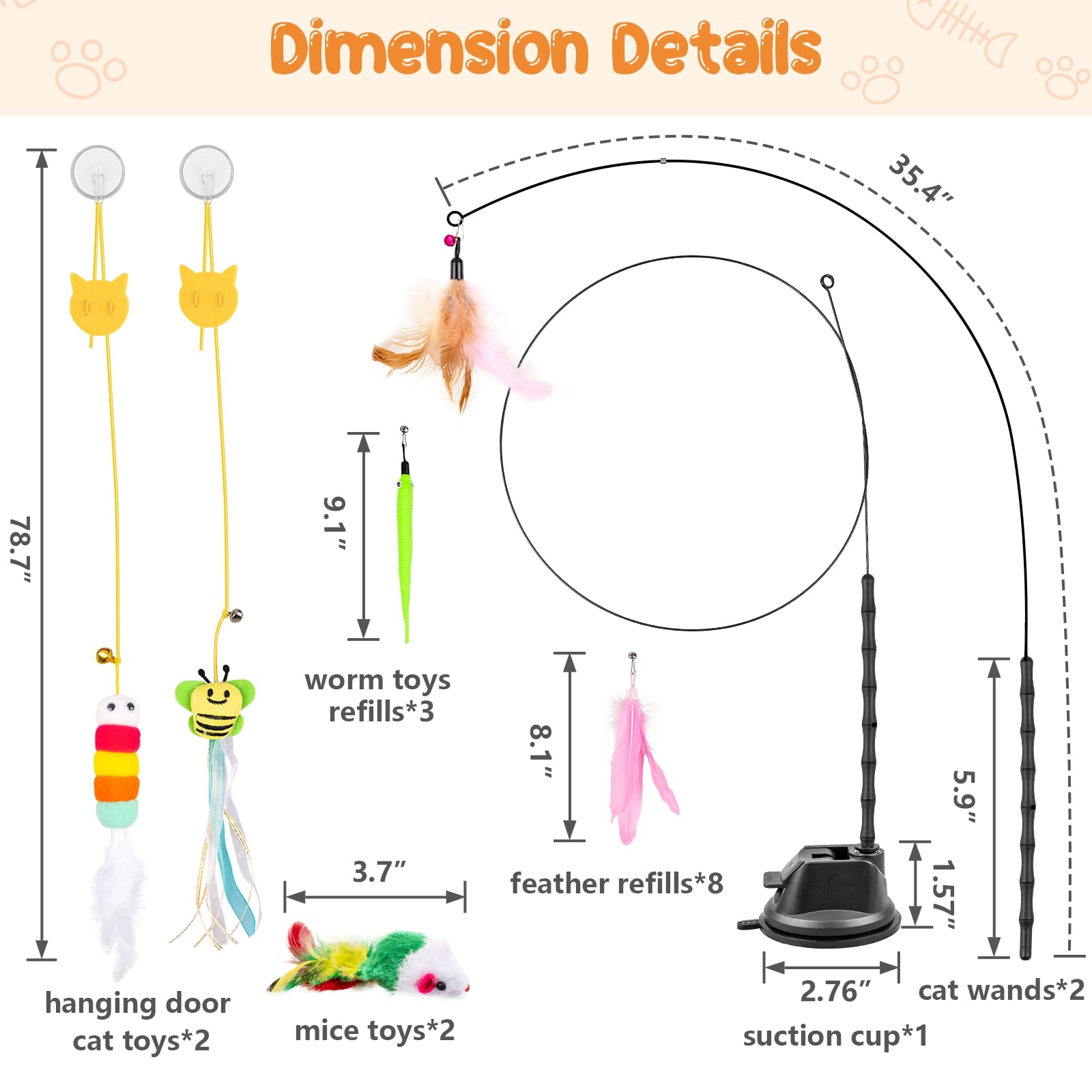 Depets feather refill for cat wand toy enhances hunting-like play