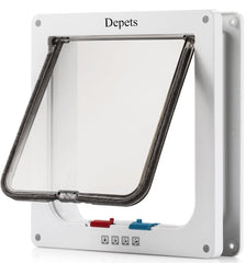Depets large cat door front view with sturdy ABS design for lasting pet access.