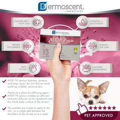 Dermoscent ATOP 7 spot-on dropper closeup shows precise dosage.